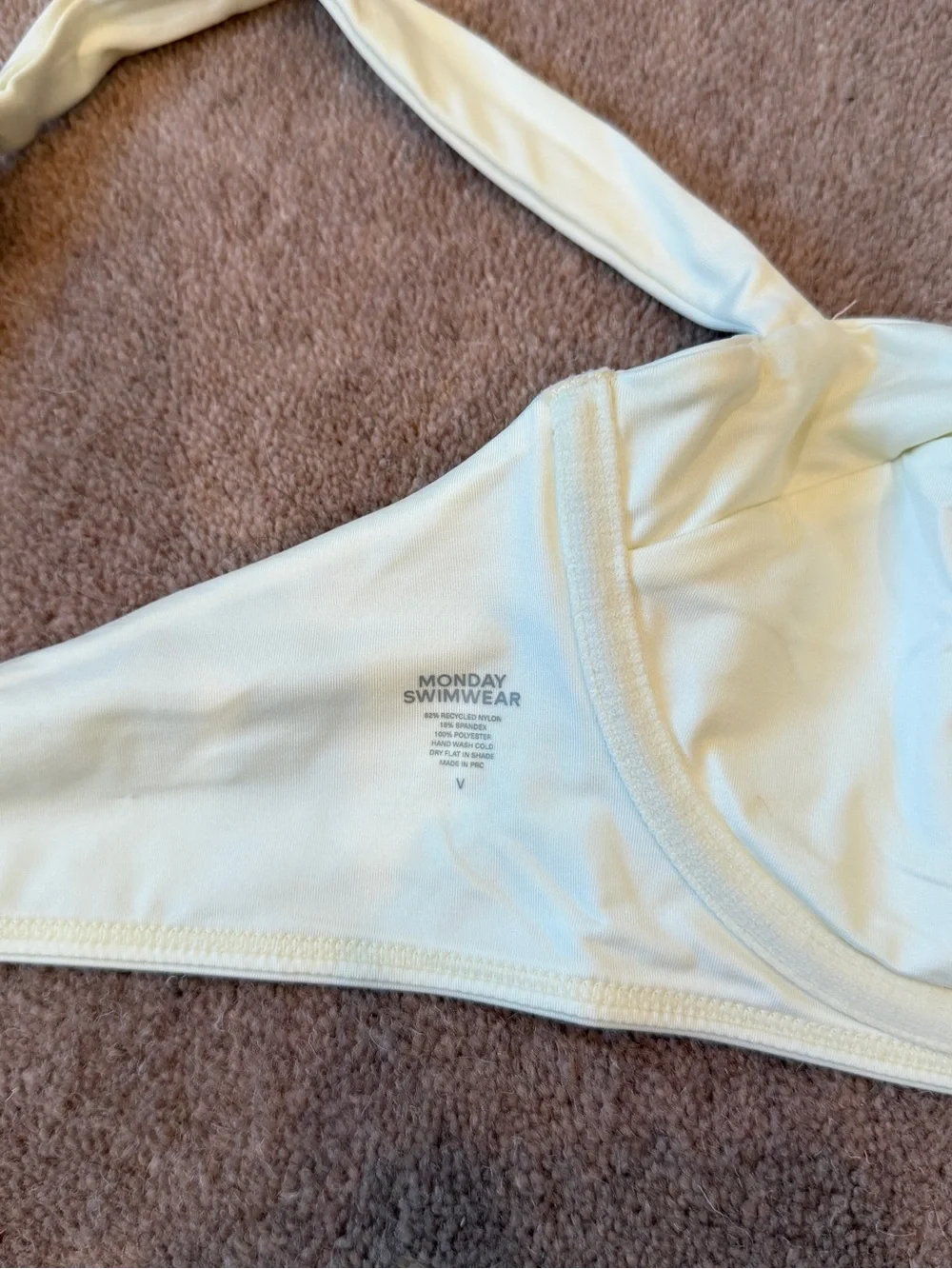 Monday Swimwear Clovelly Bikini Top Ivory Size V